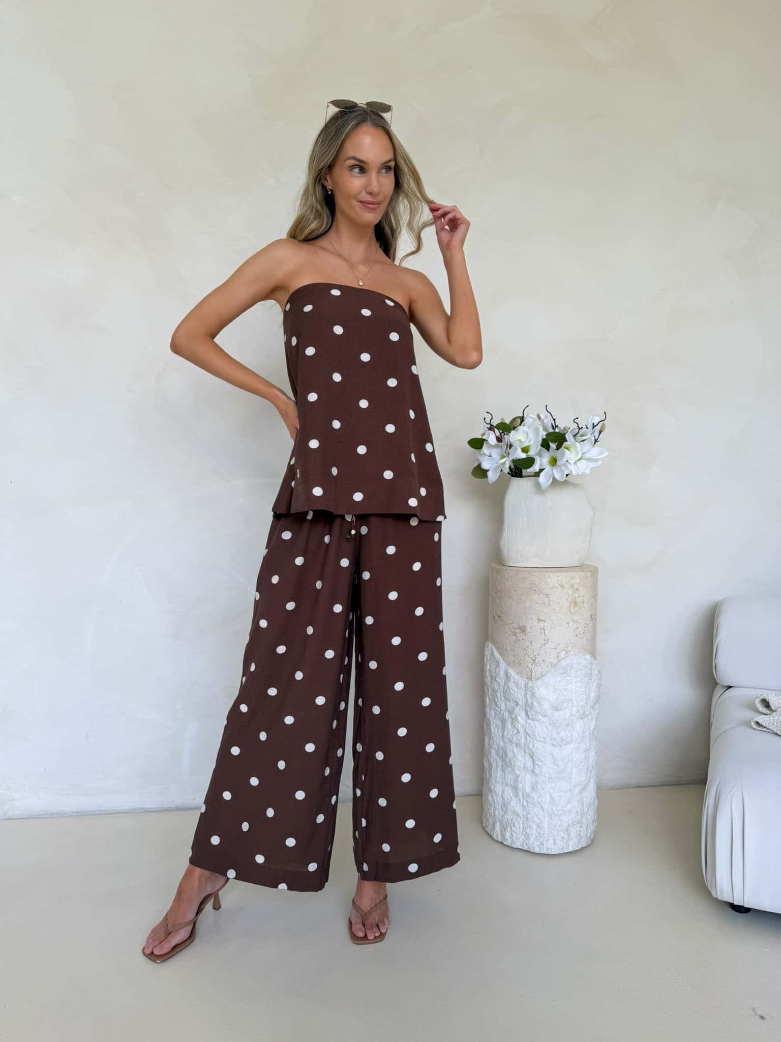 Blair Top - Cappuccino Polka Dot - Image 5
