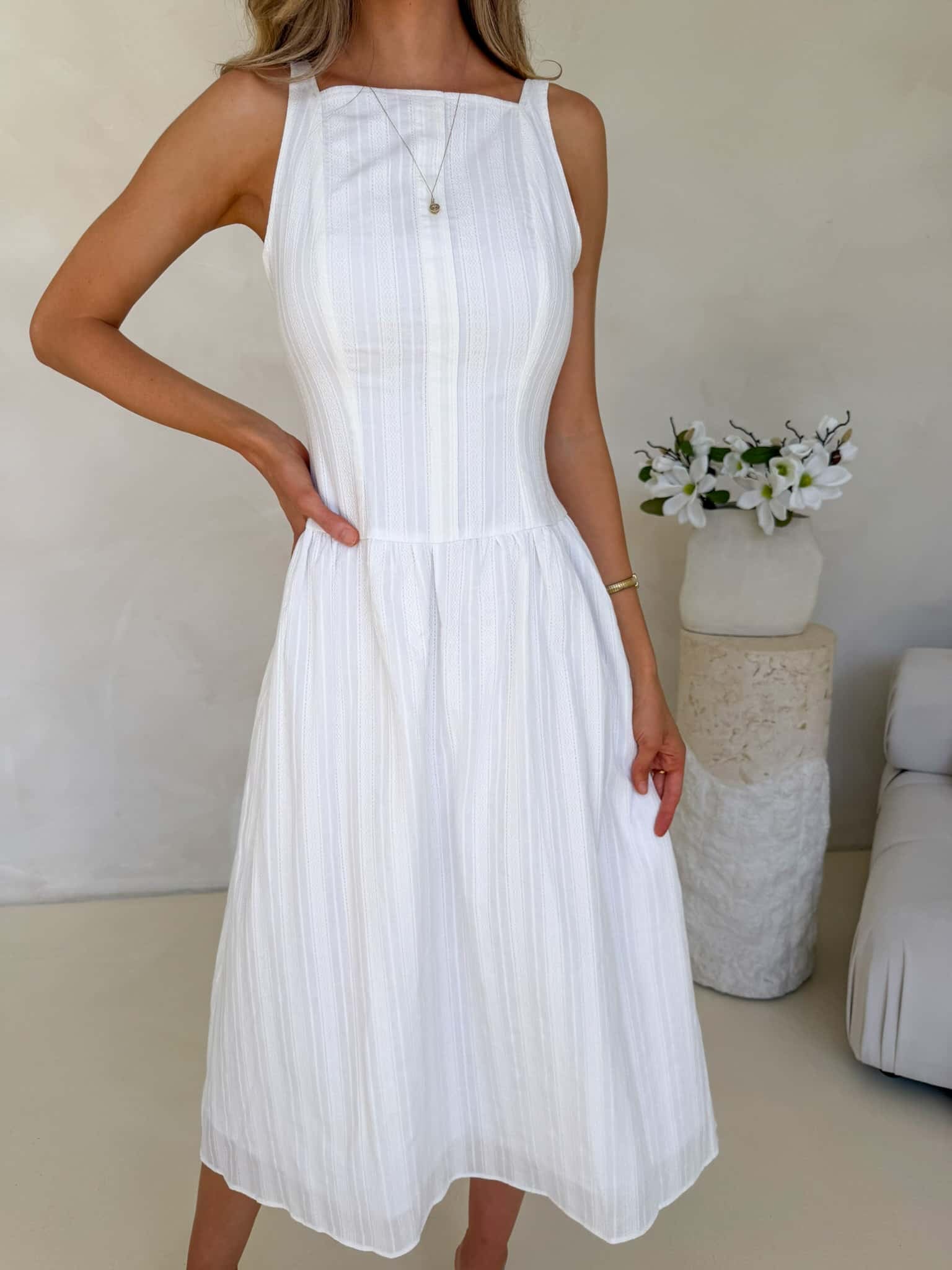 Daisy Dress - White Jacquard - Image 2