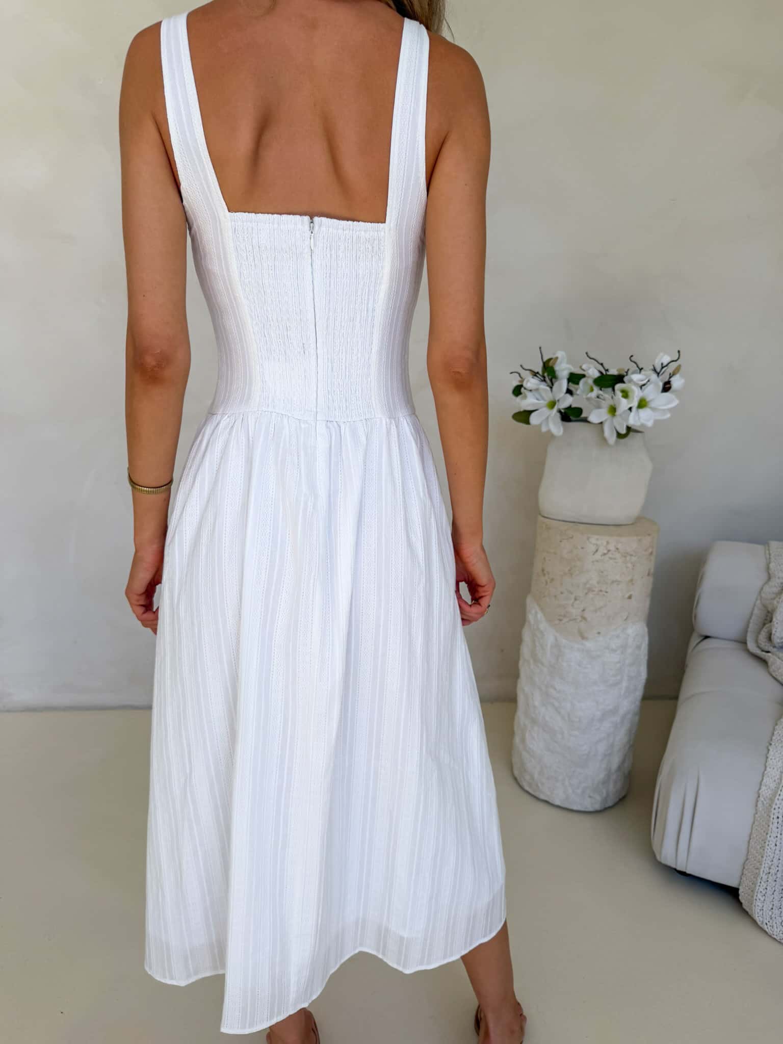 Daisy Dress - White Jacquard - Image 6