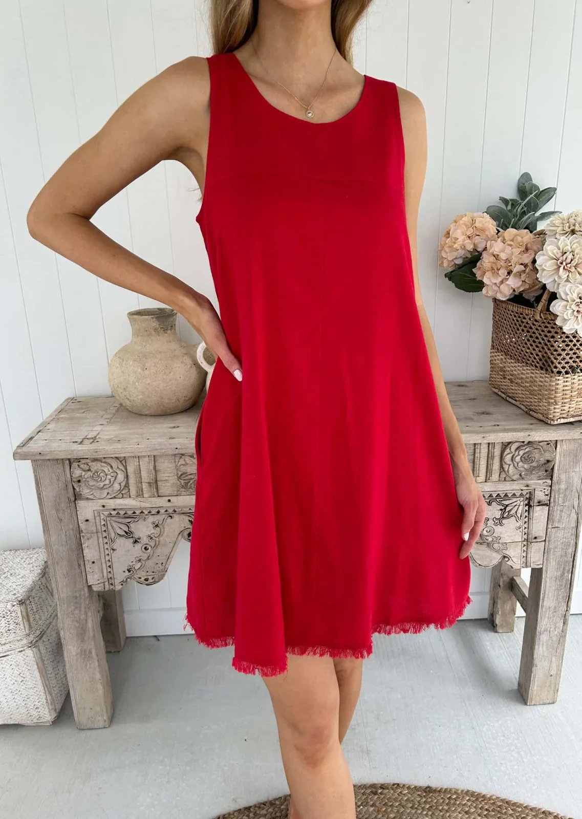Freya Dress - Red - Image 3
