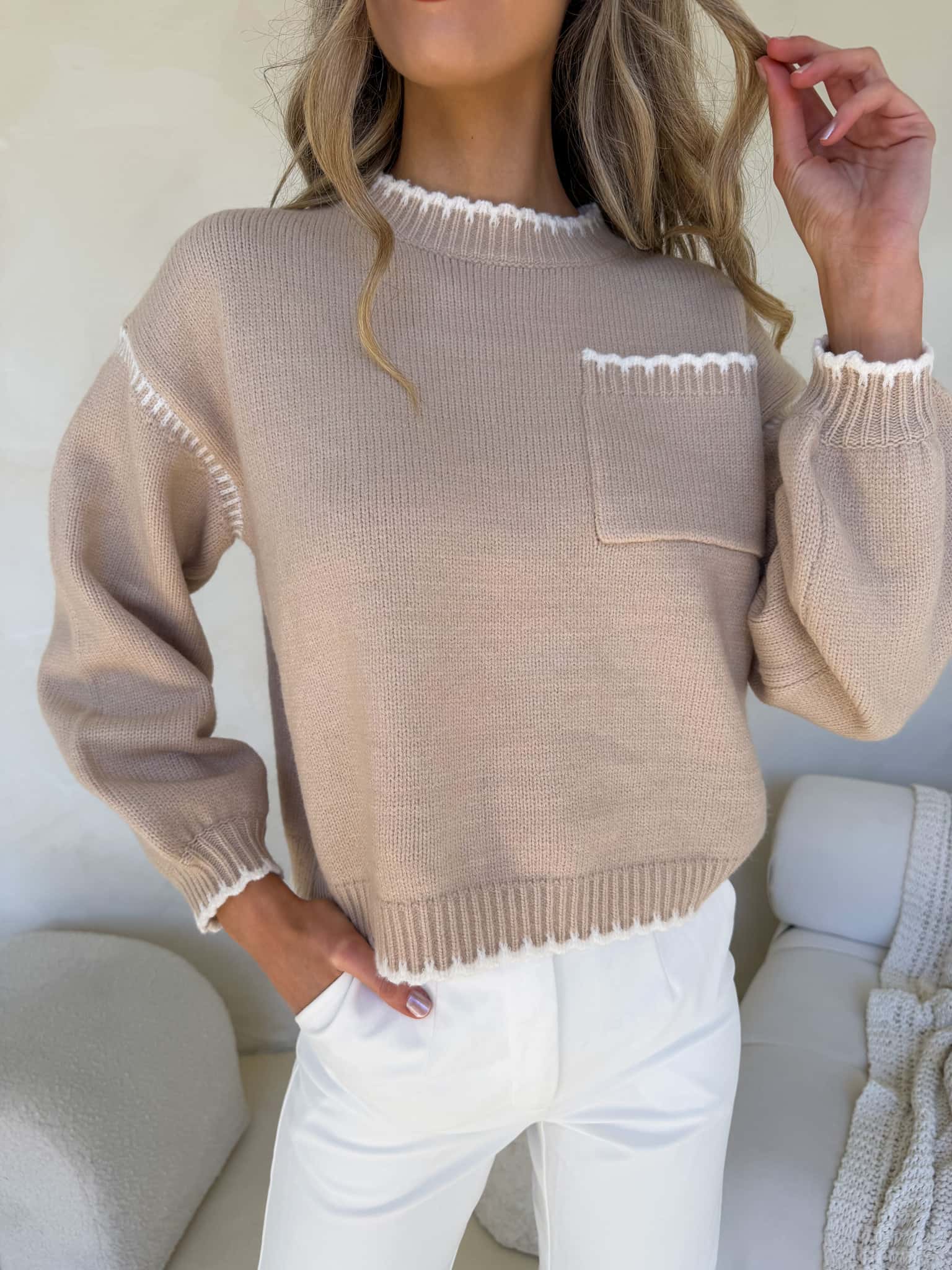 Gabrielle Knit - Beige - Image 5