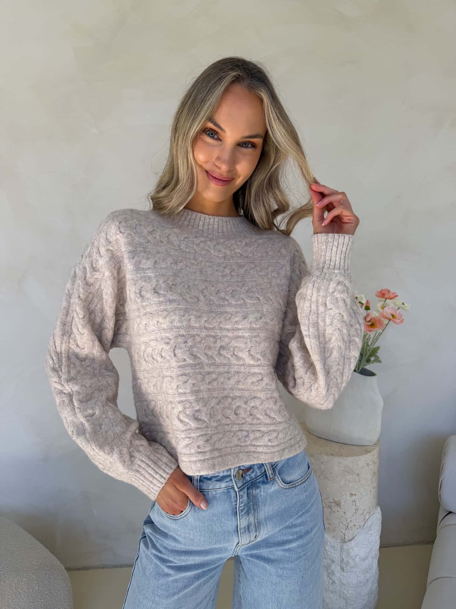 Heidi Knit - Natural with Multi Fleck - Image 4