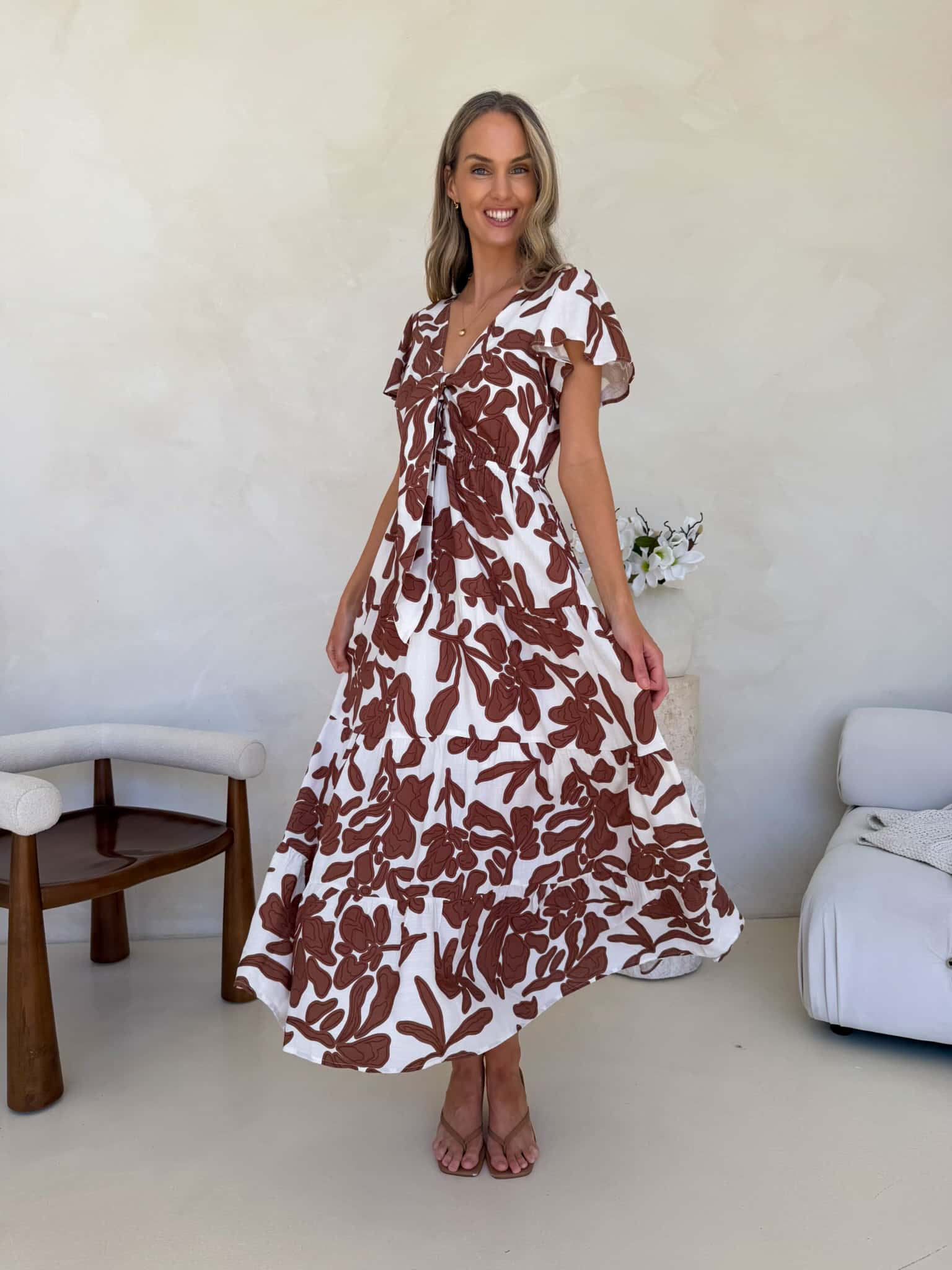 Lily Maxi Dress - Clove Print - Image 5