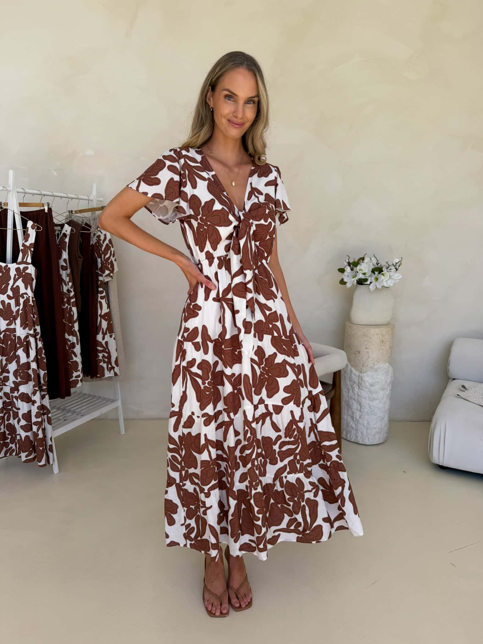 Lily Maxi Dress - Clove Print - Image 9