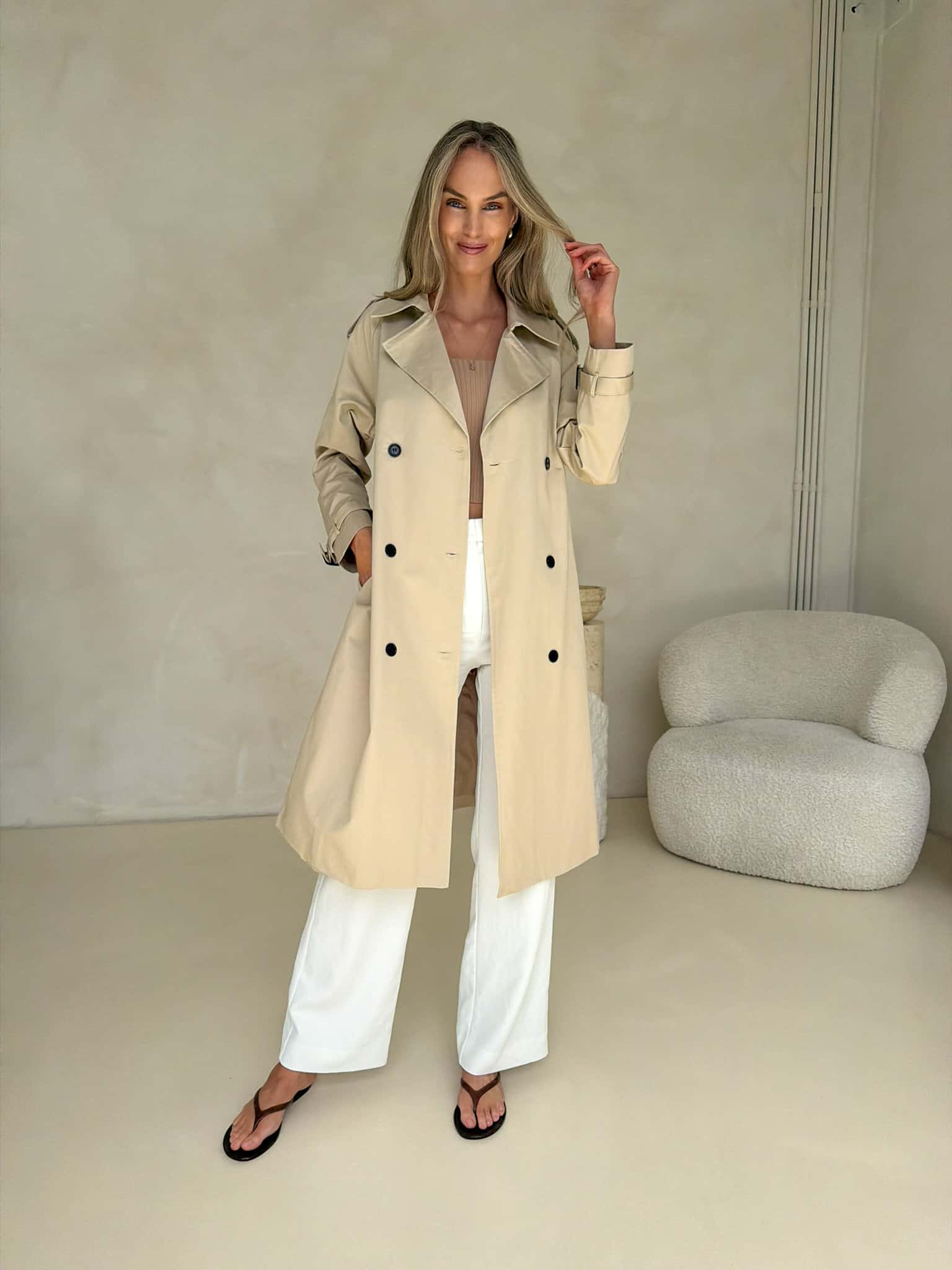 Maeve Trench Coat - Beige - Image 7