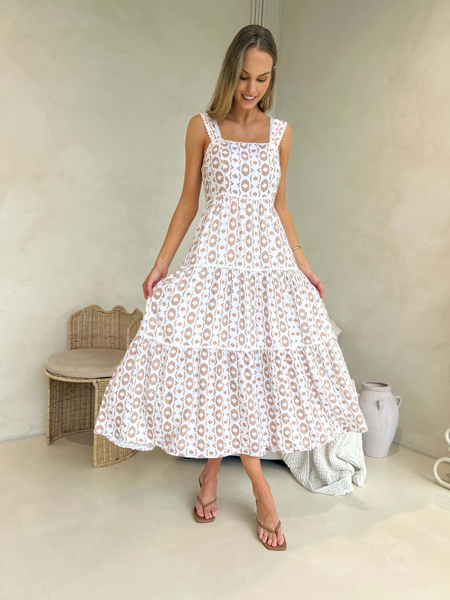 Nelli Maxi Dress - Bare Print