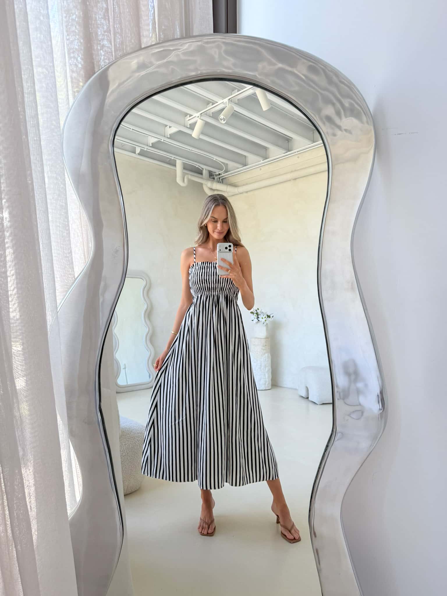 Palm Cove Dress - Black & White Stripe - Image 3