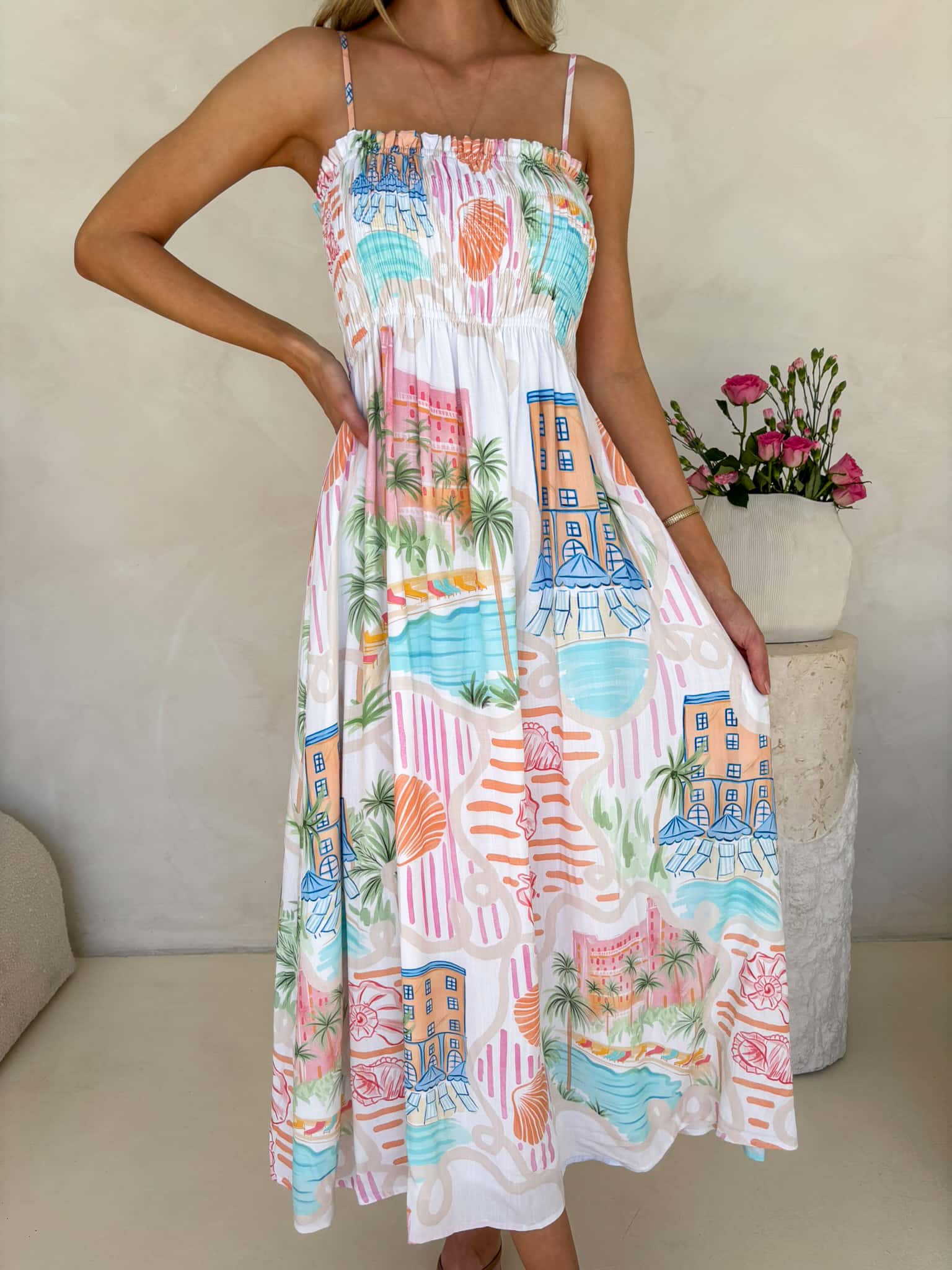 Palm Cove Dress - Holiday Print