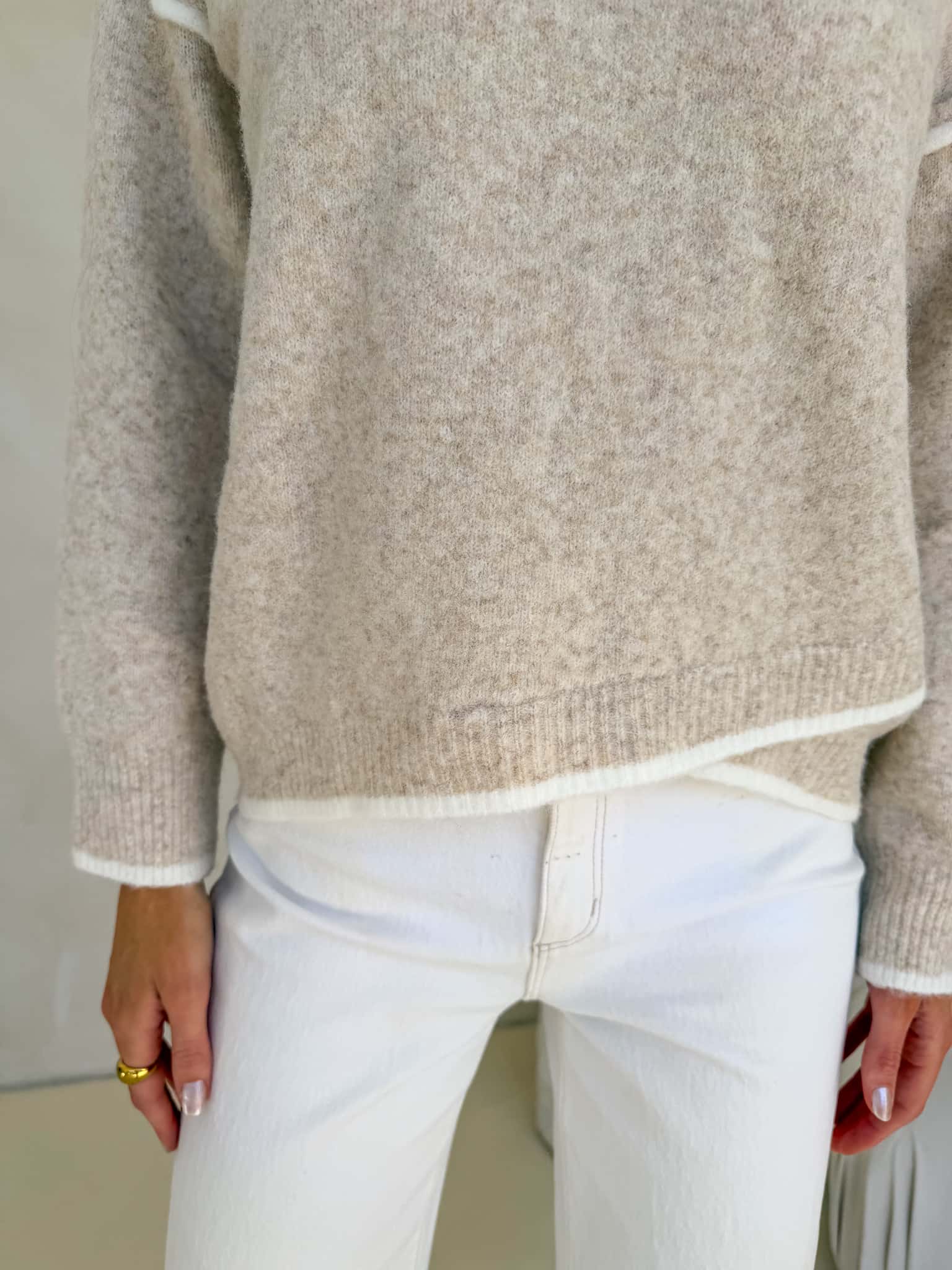 Pre- Order: Willa Knit - Cream Marle - Image 7