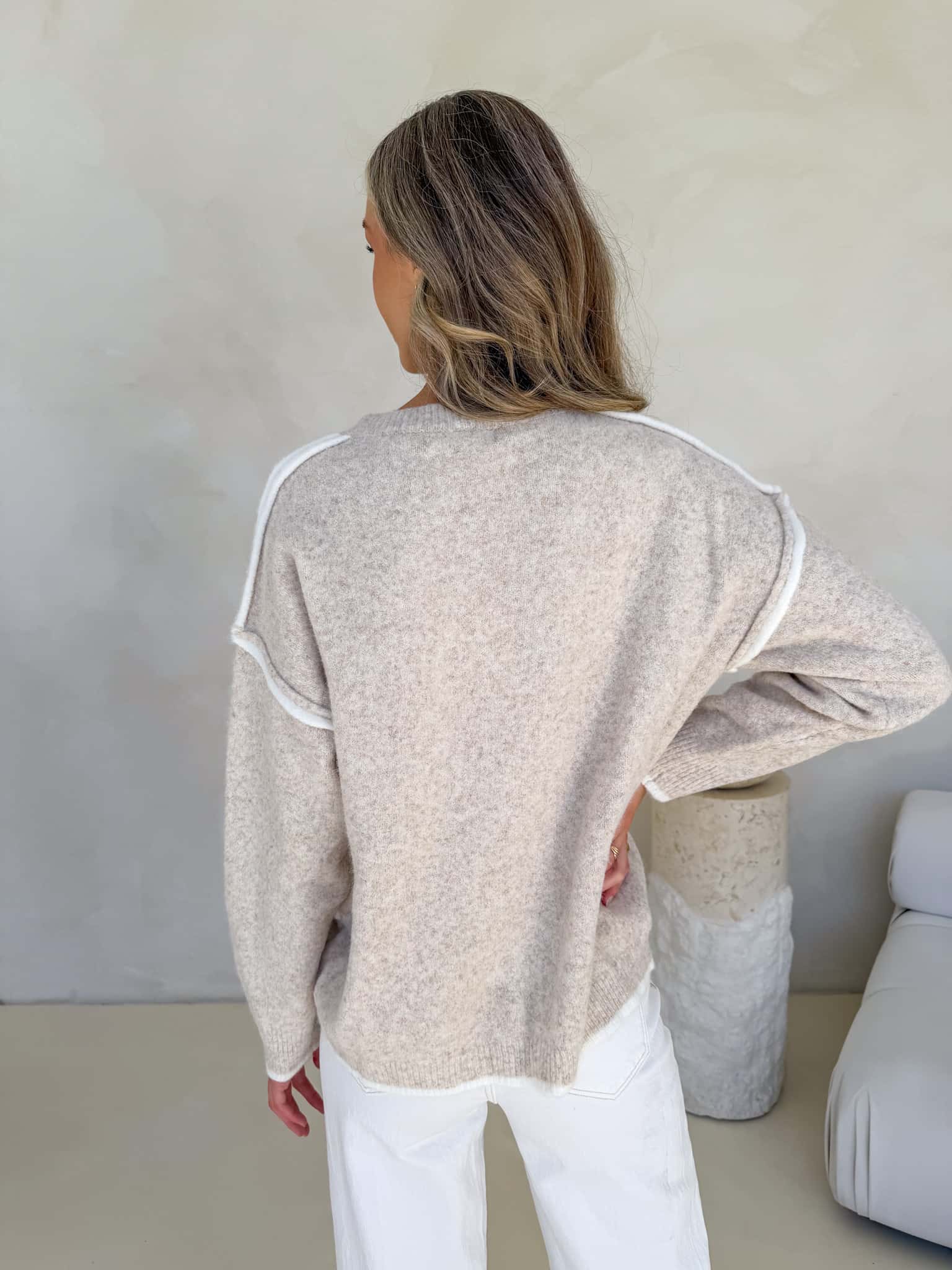 Pre- Order: Willa Knit - Cream Marle - Image 8